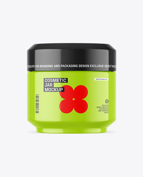 Glossy Cosmetic Jar Mockup