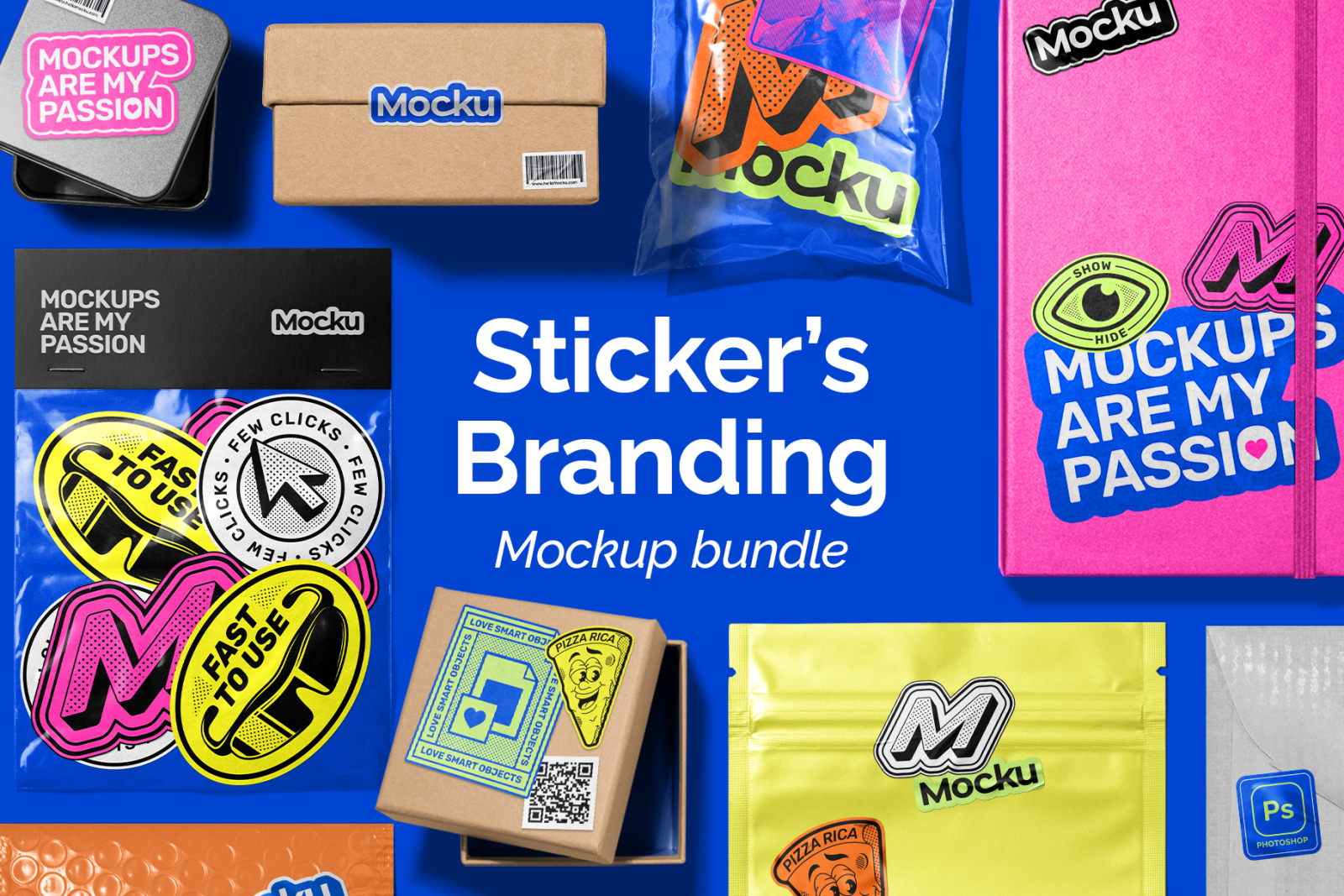 Sticker's Branding Mockup Bundle Sticker's Branding Mockup Bundle
