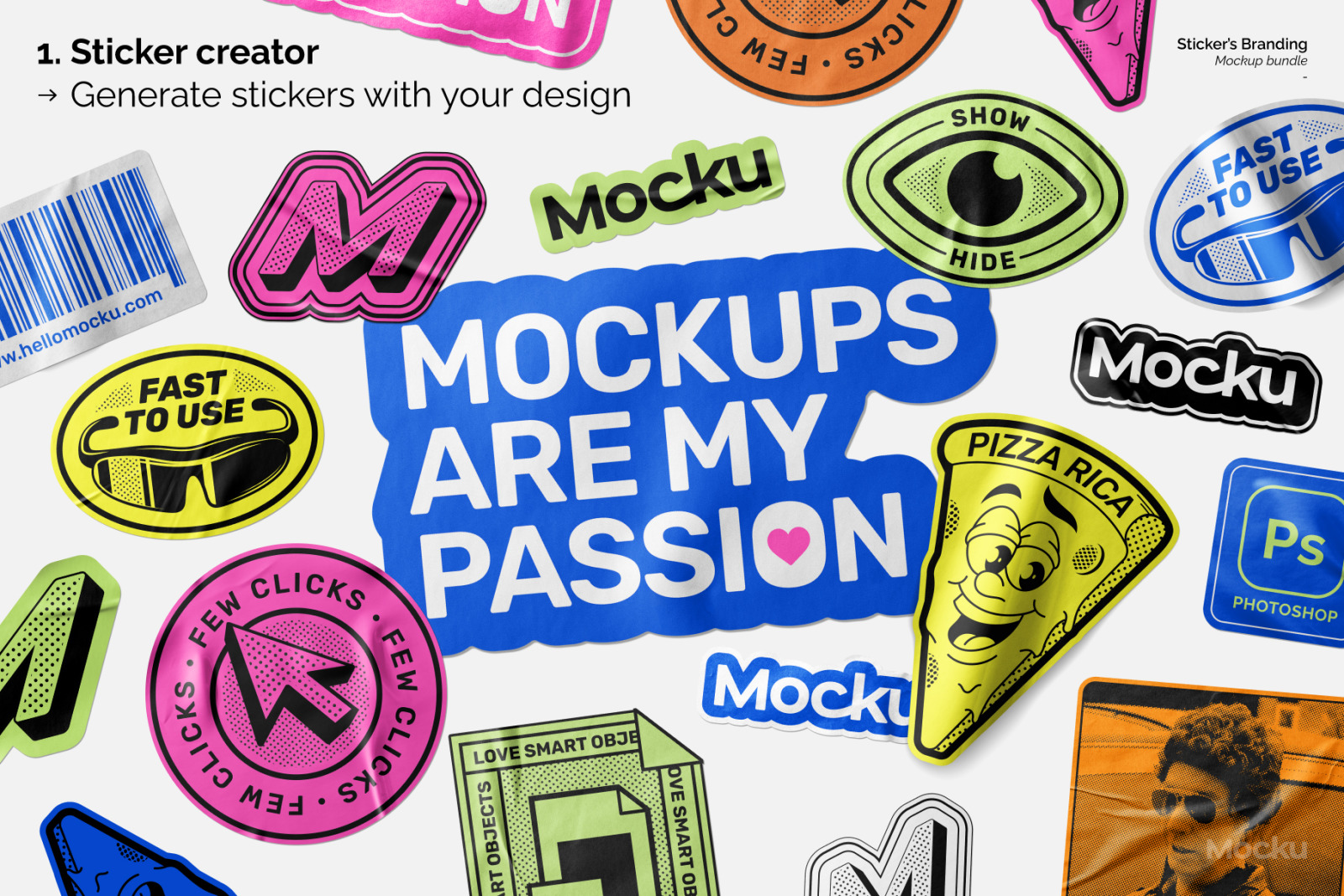 Sticker's Branding Mockup Bundle Sticker's Branding Mockup Bundle