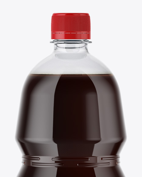 Clear PET 1,5L Bottle with Dark Drink Mockup
