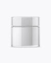 Clear Glass Cream Jar Mockup - Front View