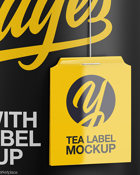 Matte Mug With Tea Label Mockup - Front View