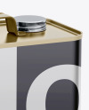 Motor Oil Tin Can Mockup - Halfside View