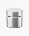 Matte Metallic Cosmetic Jar Mockup (High-Angle Shot)