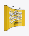 Glossy Aluminium Spring Pop-Up Stand Mockup - Half Side View