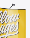 Glossy Aluminium Spring Pop-Up Stand Mockup - Half Side View