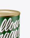 Tin Can With Paper Label Mockup (High-Angle Shot)