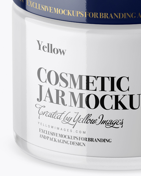 Clear Glass Cream Jar Mockup