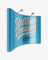 Metallic Aluminium Spring Pop-Up Stand Mockup - Half Side View