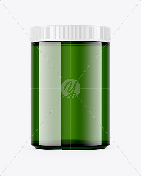 Glossy Green Jar Mockup