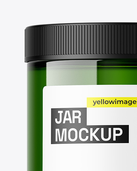 Glossy Green Jar Mockup