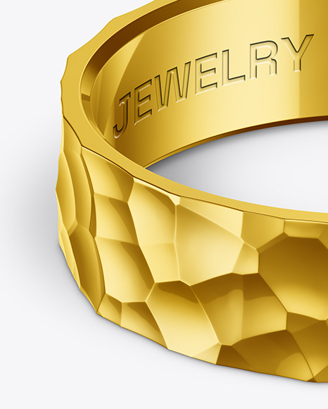 Jewelry Hammered Ring Mockup