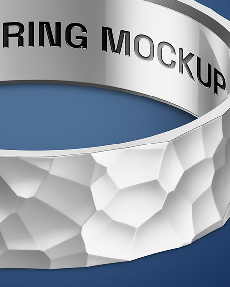 Jewelry Hammered Ring Mockup