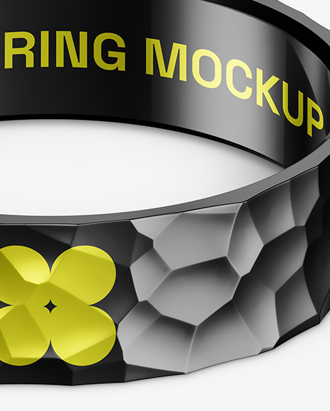 Jewelry Hammered Ring Mockup