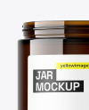 Glossy Dark Amber Jar Mockup