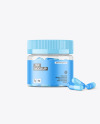 Clear Jar with Capsules Mockup