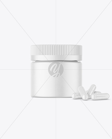 Matte Jar with Pills Mockup