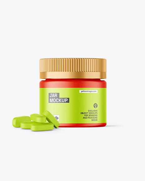 Matte Jar with Pills Mockup