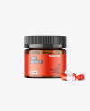 Amber Jar with Capsules Mockup