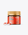 Amber Jar with Capsules Mockup