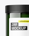 Glossy Dark Green Jar Mockup