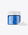 Blue Jar with Capsules Mockup