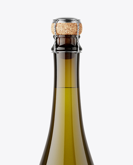 Amber Glass White Wine Bottle Mockup