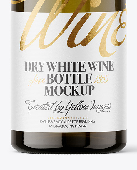 Amber Glass White Wine Bottle Mockup