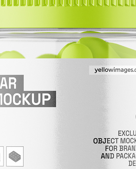 Clear Jar with Pills Mockup