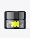 Blue Glass Cosmetic Jar Mockup