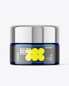 Blue Glass Cosmetic Jar Mockup