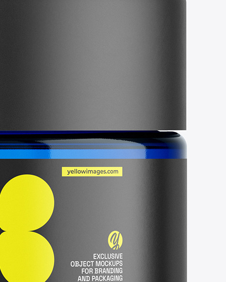 Blue Glass Cosmetic Jar Mockup