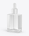 Clear Glass Square Dropper Bottle Mockup