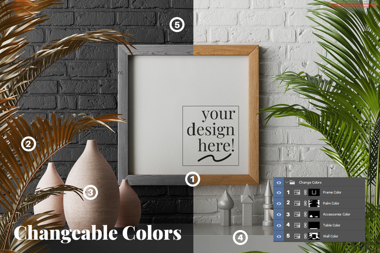 Wooden Frame Poster Mockup Set with 4 Size Variant Wooden Frame Poster Mockup Set with 4 Size Variant