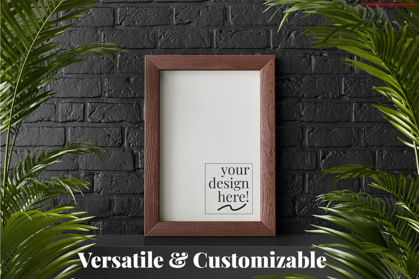 Wooden Frame Poster Mockup Set with 4 Size Variant