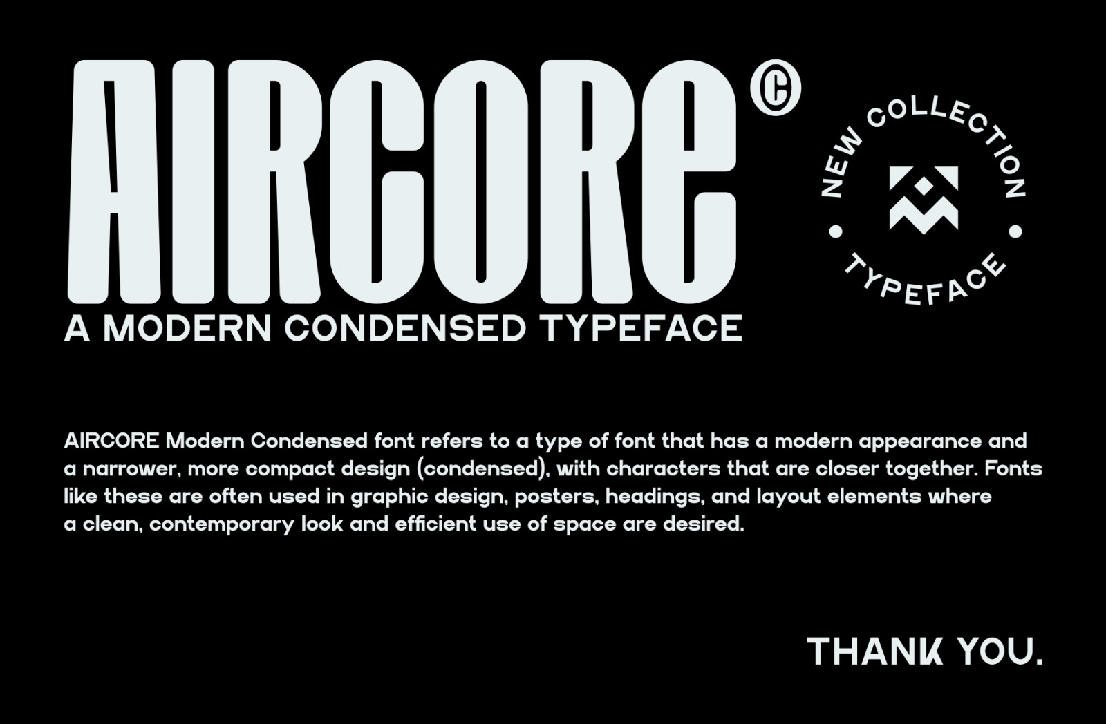 Aircore - A Modern Condensed Sans Font