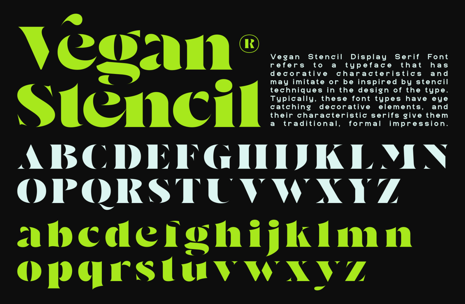 Vegan - A Display Stencil Font Vegan - A Display Stencil Font