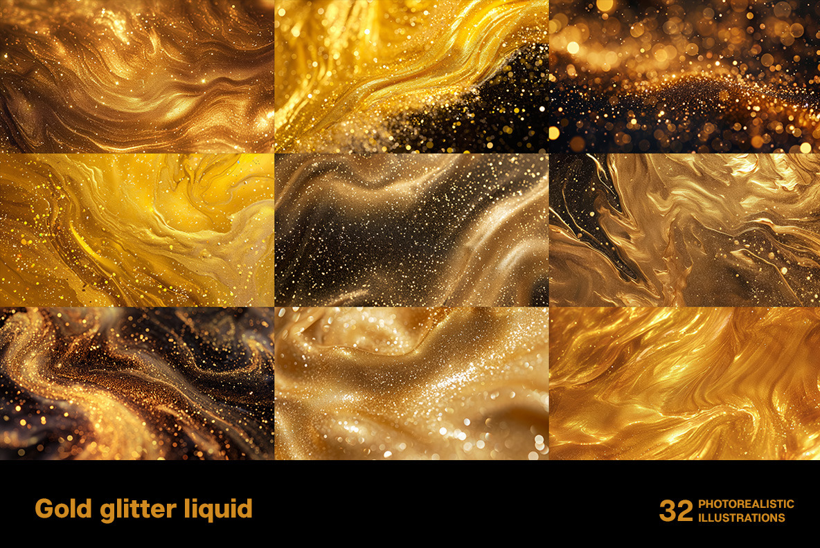 Gold glitter liquid