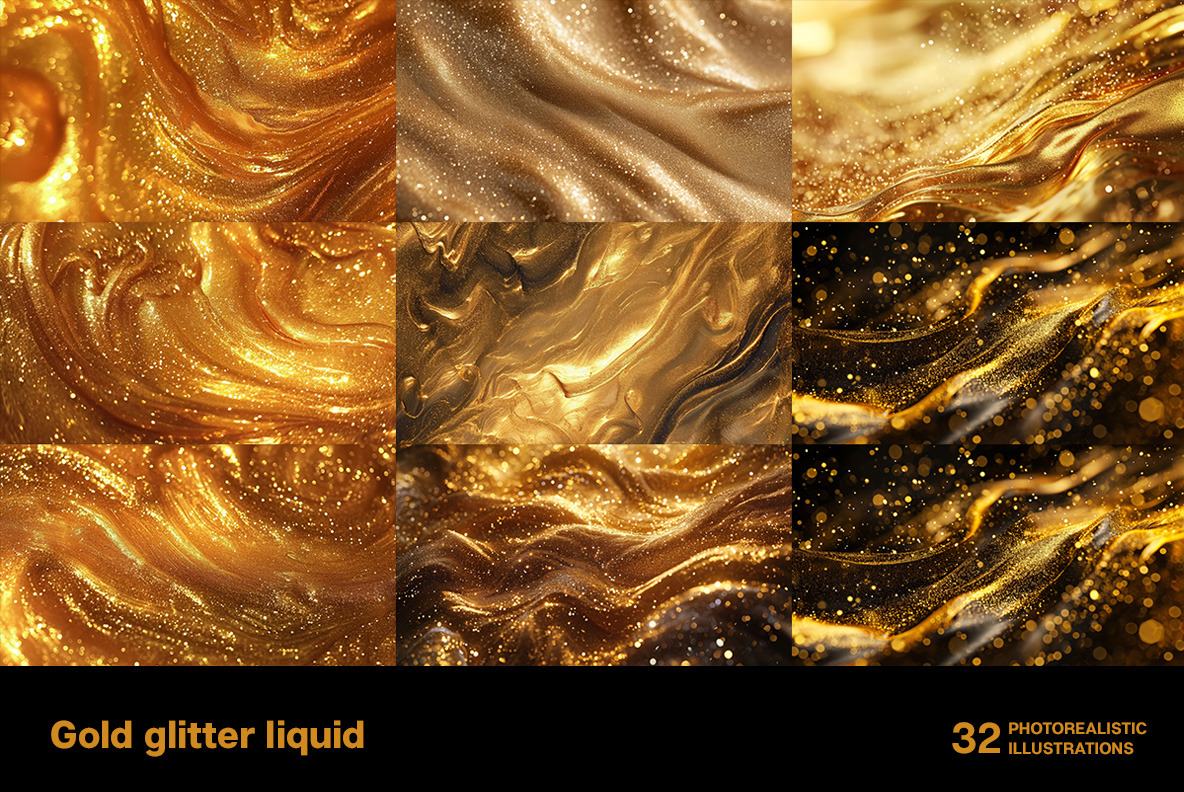 Gold glitter liquid Gold glitter liquid