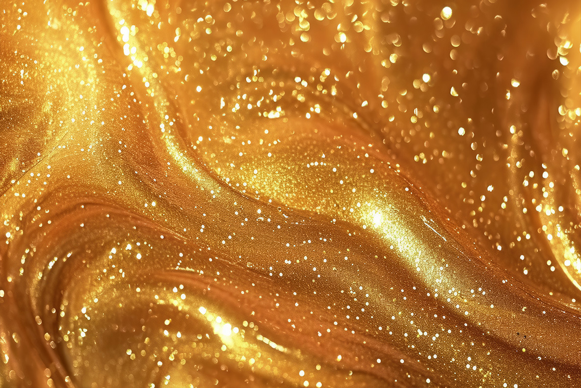 Gold glitter liquid