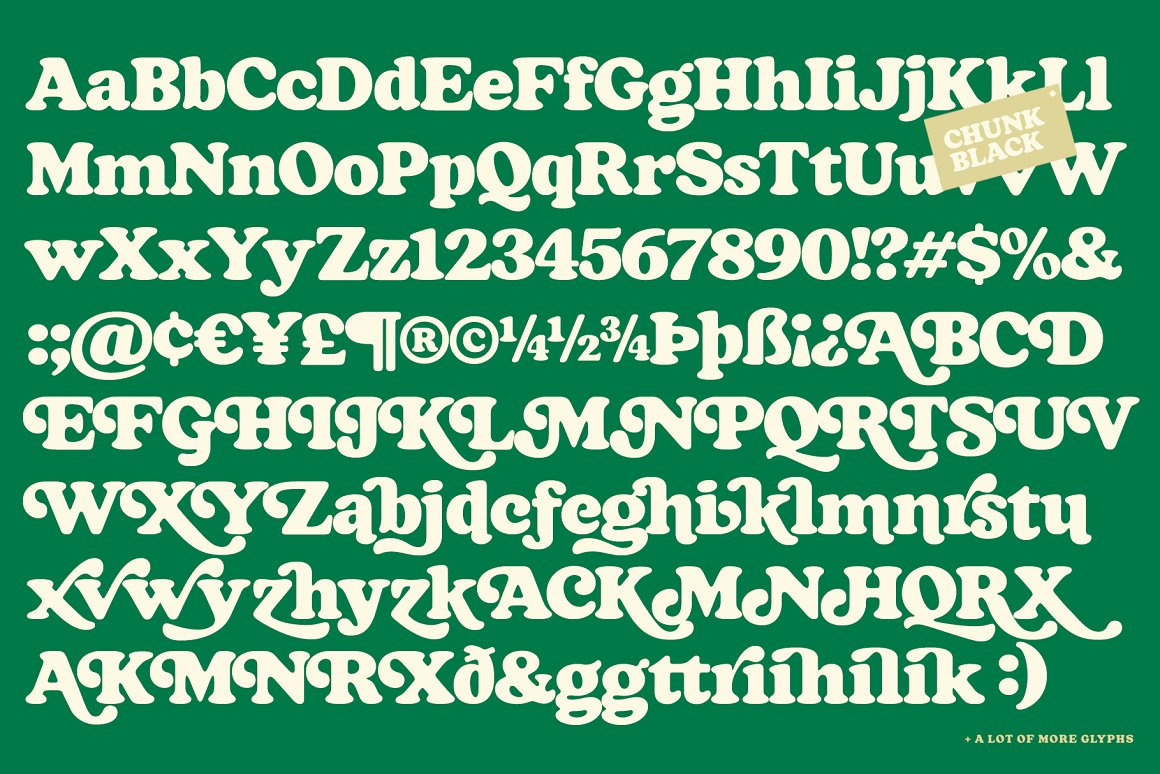 Chunk Black Retro Serif Font on Yellow Images Creative Store 130055