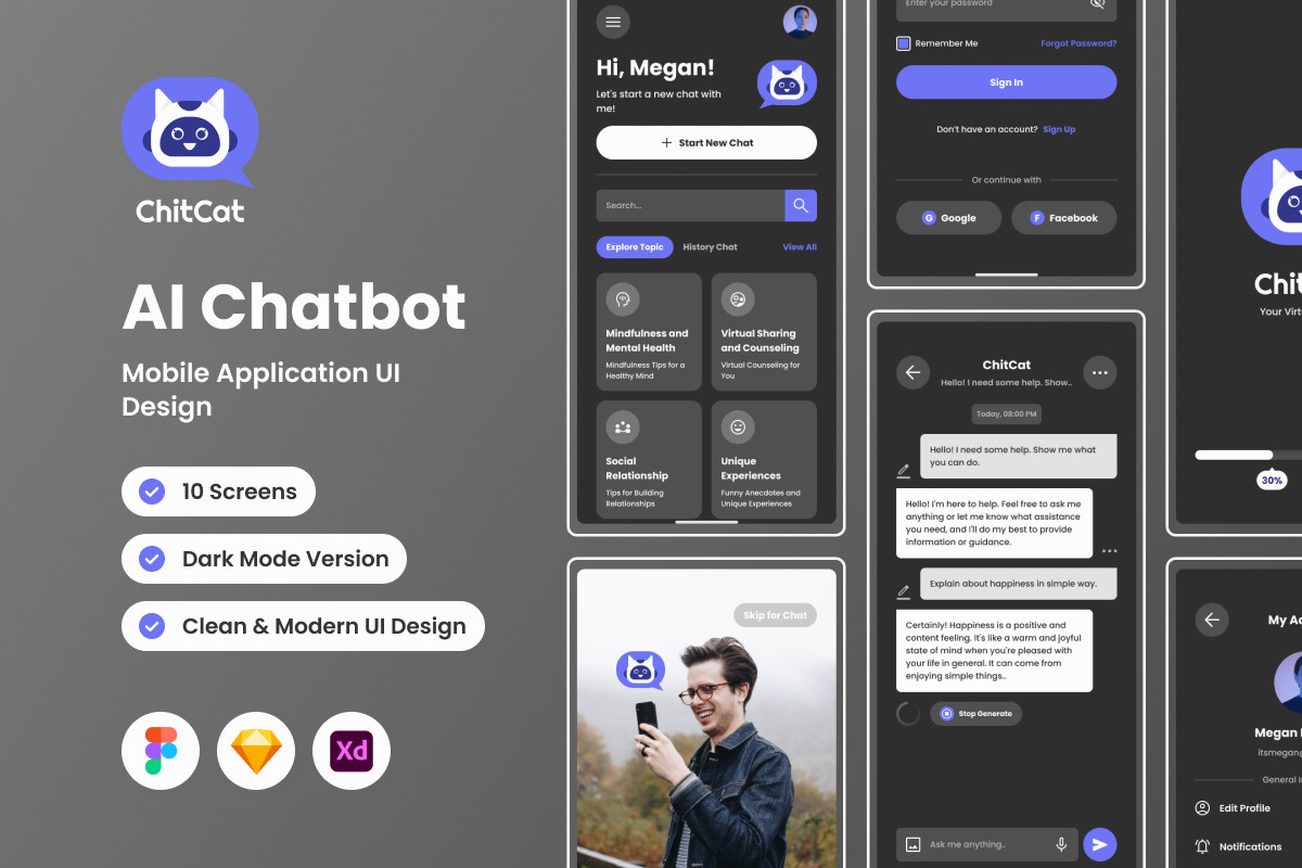 ChitCat - AI Chatbot Mobile App ChitCat - AI Chatbot Mobile App