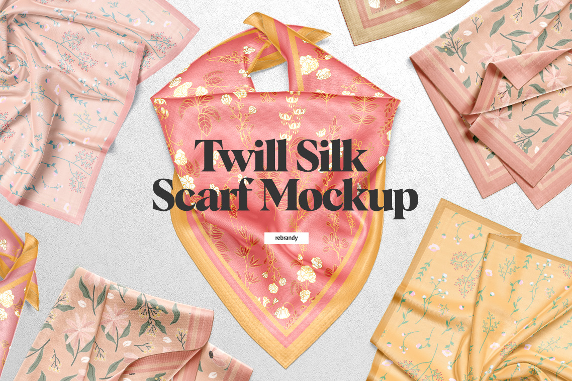 Twill Silk Scarf Mockups