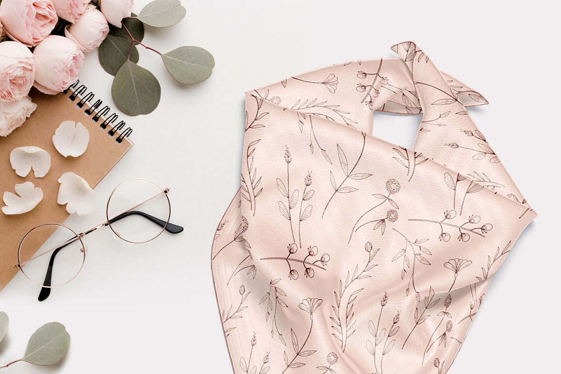 Twill Silk Scarf Mockups