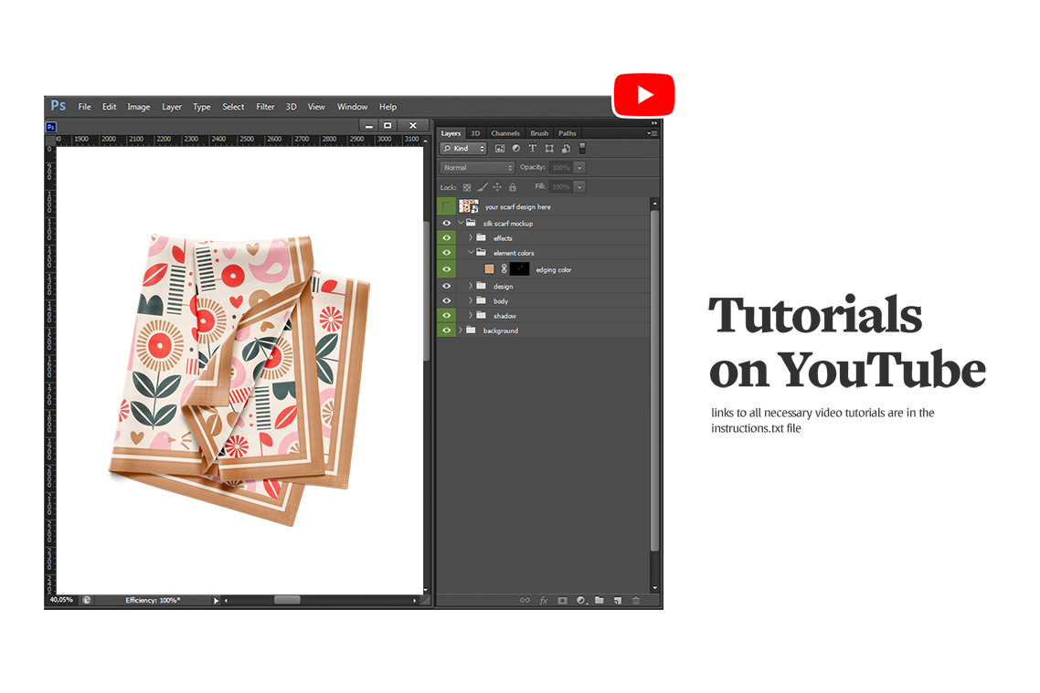 Twill Silk Scarf Mockups