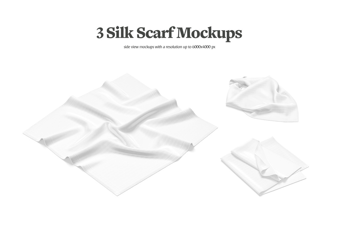 Wrapped Silk Scarf Mockups