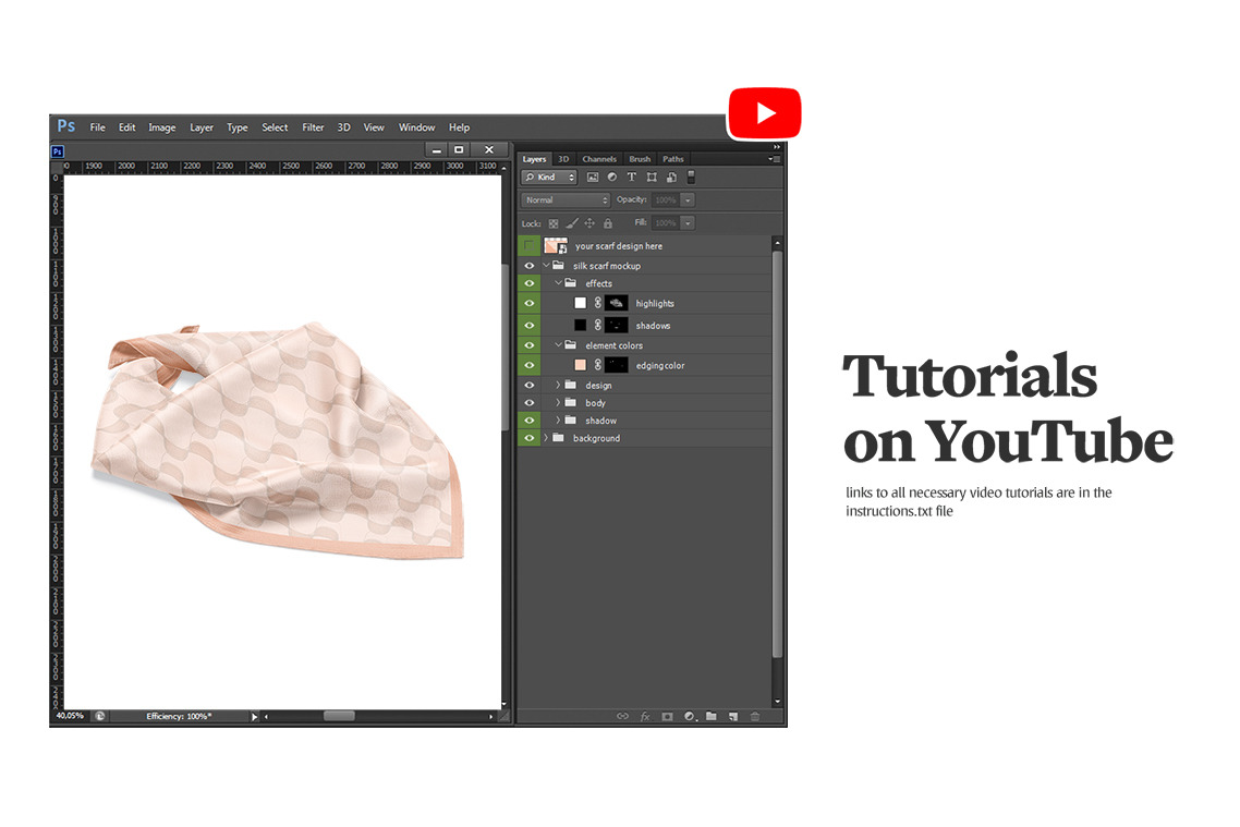 Wrapped Silk Scarf Mockups