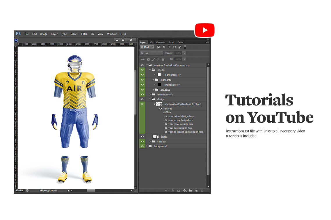 American Football Uniform Animated Mockup