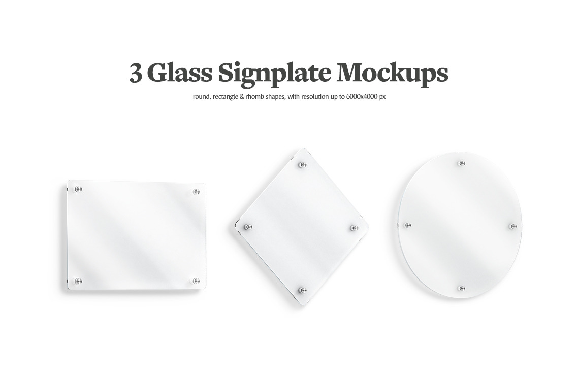 Glass Sign Plate Mockup