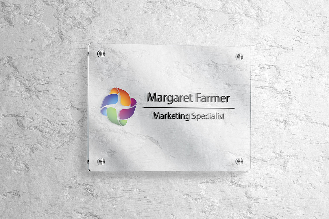 Glass Sign Plate Mockup Glass Sign Plate Mockup